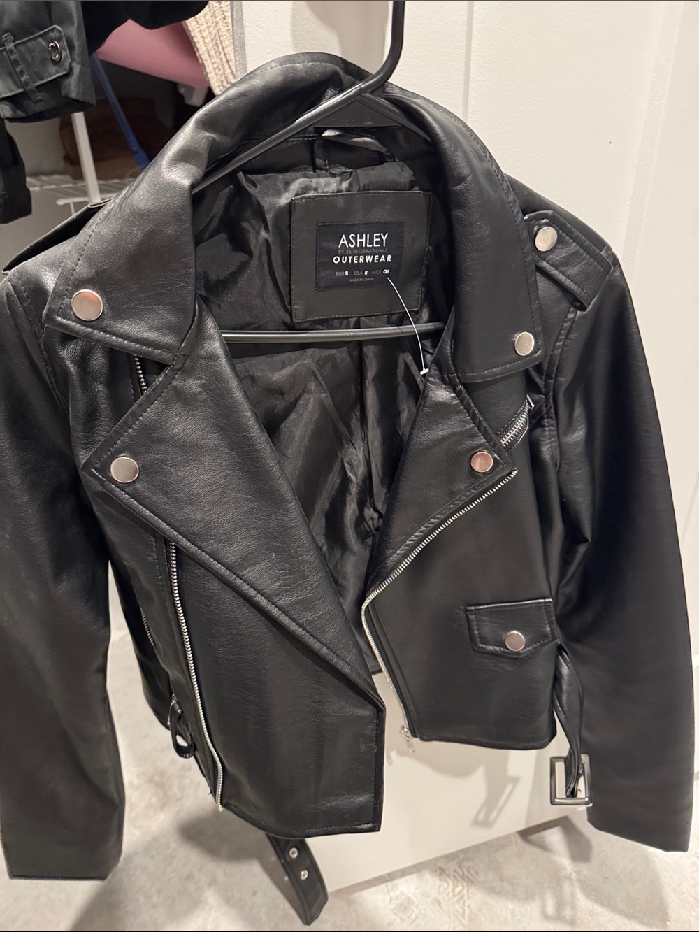 Black Faux Leather Moto Jacket